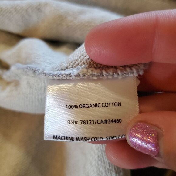 Eileen Fisher grey cotton drape front cardigan Large - Picture 3 of 5